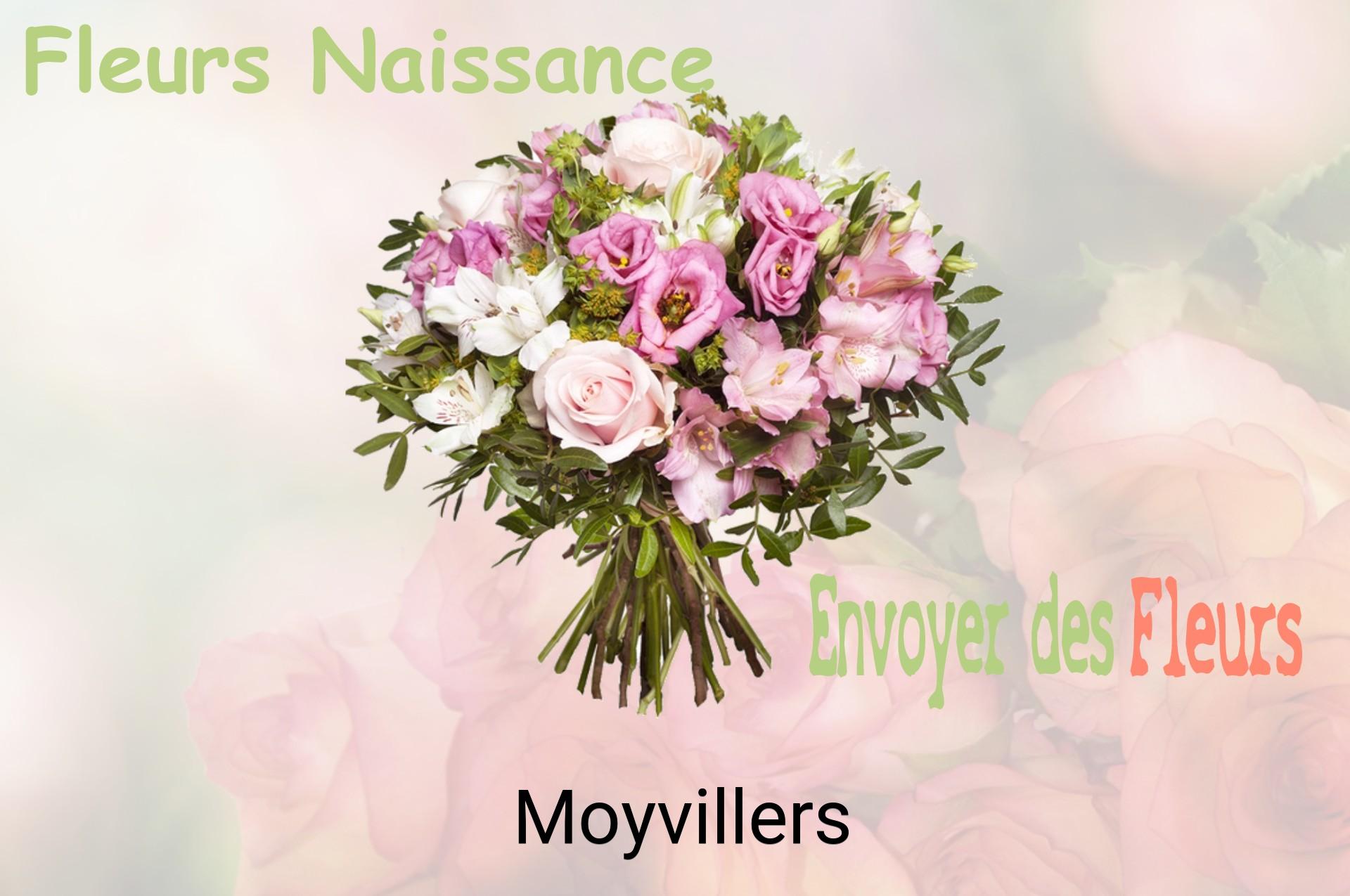 Bouquet de fleurs de naissance livré à Moyvillers